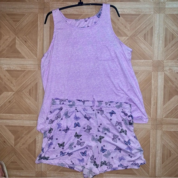 Women's 2-Piece Pajama Lounge Set Lavender Butterfly Theme size 2x - Picture 1 of 7